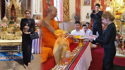 พีช สุพิชญา ซาบซึ้งในพระกรุณาธิคุณ เป็นผู้แทนพระองค์ถวายเทียนพรรษา