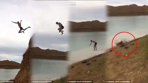 กะระยะผิดชีวิตเปลี่ยน! ชมคลิป หนุ่มบราซิลกระโดดหน้าผาพลาด ร่างกระแทกพื้น