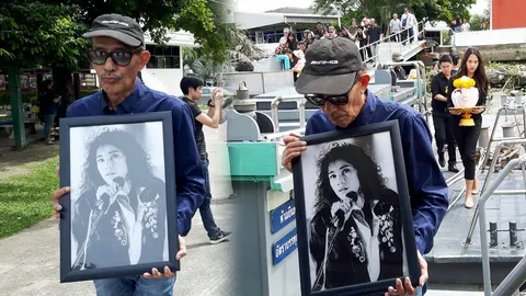 ลอยอังคาร 'แหวน ฐิติมา' ปุ๊ กรุงเกษม ยังคิดถึงภรรยาทุกลมหายใจ (คลิป)