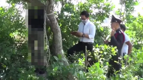 พบศพหนุ่มผูกคอตายใต้ต้นไม้เมืองชล คาดเครียดติดหนี้พนันบอล ไม่มีจ่าย