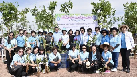 สภาสตรีฯ ร่วมคนรักเขาขยาย ปลูกต้นไม้ 'น้อมสำนึกพระมหากรุณาธิคุณ