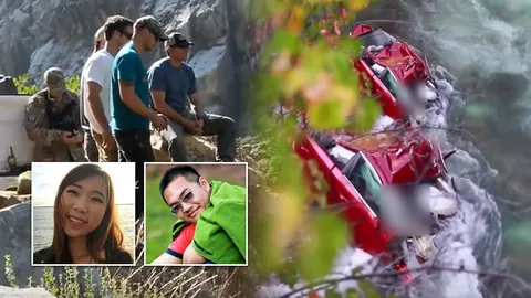 เปิดภาพล่าสุด ทีมกู้ศพ 2 นศ.ไทย พบ 'ขาคน' โผล่หน้าต่างรถ (คลิป)