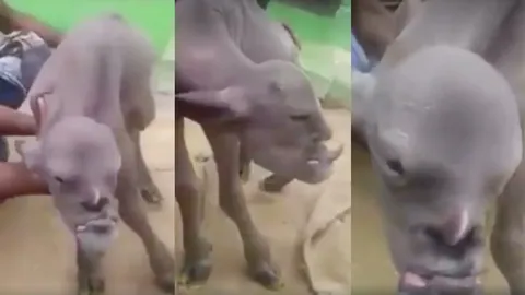 สาบานว่านี่คือควาย? เจ้าทุยหน้าตาประหลาด ไฉนเกิดมาหน้าคล้ายคน (คลิป)