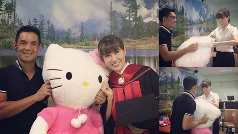 หวาน! เสธ.ต๊อด โฆษกคสช. อุ้มคิตตี้เซอร์ไพรส์ แก้ว อภิรดี รับปริญญาเอก