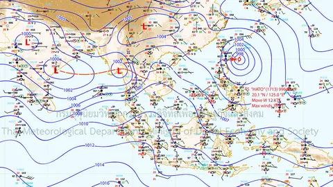 ไทยตอนบน ยังคงมีฝนตกชุก ตกหนักบางแห่ง ขณะมรสุมภาคใต้ อ่อนกำลังลง