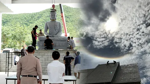 อัศจรรย์! อาทิตย์ทรงกลด ขณะอัญเชิญพระประธาน ประดิษฐาน โรงเรียนทหารเรือ