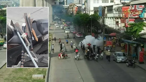 ระทึก! ช่างกลอาวุธครบมือยกพวกตีกันหน้า ม.สยาม ปวช.ปี 2 โดนระเบิดแขนขาด