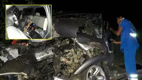 อัยการหนุ่มใหญ่กันทรลักษ์ ควบกระบะแหกโค้งดับคาซากรถ กู้ภัยช่วยงัดร่าง