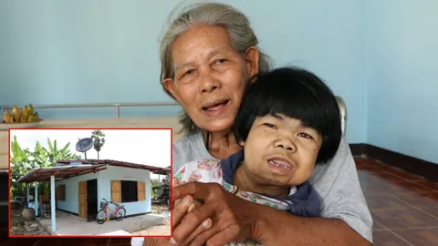 ‘ยายสำเภา’ พร้อมลูกสาวพิการย้ายเข้าบ้านใหม่ ขอบคุณคนบริจาคช่วยเหลือ