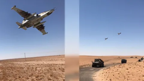 บินต่ำๆ พี่สบาย รัสเซียส่ง ซู-25 บินคุ้มกันขบวนยานเกราะในซีเรีย