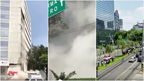 เปิดคลิป วินาทีแผ่นดินไหว 7.1 ในเม็กซิโก ตึกพังเรียบ คนหนีตาย