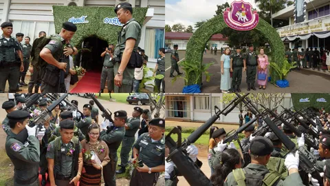 ปลดเป้วางปืน! กองเกียรติยศ ตชด.เกษียณราชการ เลี้ยงส่งสุดประทับใจ (คลิป)