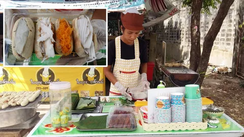 กล้วยปิ้งสุโขทัย เพิ่มไส้มะพร้าวฝอยทอง ราดกะทิสูตรเด็ดคนแห่ซื้อเพียบ (คลิป)