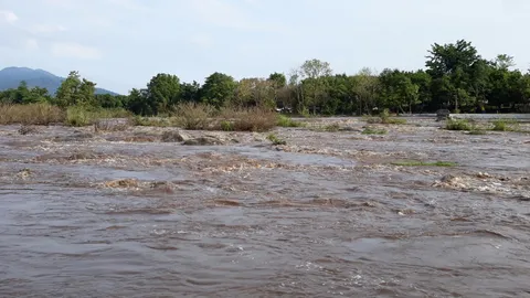 ฝนชุกทำน้ำป่าแม่วงก์ไหลเข้าท่วม'แก่งเกาะใหญ่' ต้องสั่ง นทท.ห้ามเล่นน้ำ