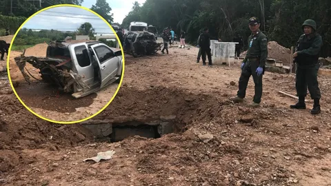 นาทีกดบึมรถหุ้มเกราะทหารพราน 4 นายนั่งกระบะตายหมด ยิงถล่มซ้ำเจ็บอีก 5 