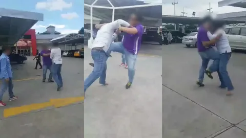 หมัด เข่า ศอก! Taxi vs Uber คนช่วยห้ามเจอหาเรื่อง จัดให้เข้าทุกดอก