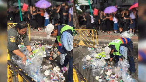 ขอเถอะอย่าทำแบบนี้! ขยะกองทิ้งไม่สนว่าถังอยู่ไหน เห็นใจคนเก็บกวาด