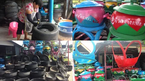 ง่ายๆ - รายได้งาม! ยางรถเก่ารีไซเคิล ประดิษฐ์อุปกรณ์ใช้งานสุดเจ๋งขาย 