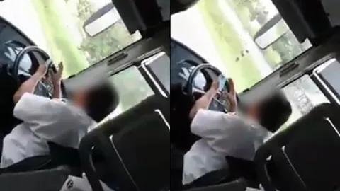 แชร์ว่อน! โชเฟอร์สายชิลขับรถเล่นมือถือ ชาวเน็ตถามความปลอดภัยอยู่ที่ไหน