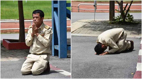 ชาวโซเชียลสุดซึ้ง แห่แชร์ภาพ 'ครูไพฑูรย์' เกษียณราชการ กราบลาโรงเรียน