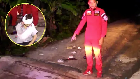 ทำได้หรือ! ลูกระนาดขวางถนน หนุ่มสาวขี่รถเข้าซอยกลางดึก หวิดดับ 