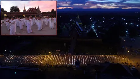 ชาวเมืองรถม้า กว่า 2 พันคน ฟ้อนเทียนแสดงความอาลัยถวายในหลวง ร. 9