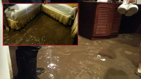 ระทึก!! น้ำป่าซัดเข้าท่วมรีสอร์ตในหางดง นักท่องเที่ยวหนีตาย ขึ้นหลังคา