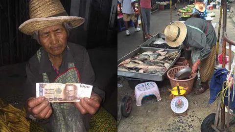 ทำได้ลง! ยายเศร้า วัยรุ่นใช้แบงก์พันปลอมซื้อปลา 30บ. รู้ตัวก็สายไปแล้ว