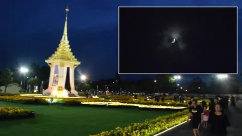 ชาวยะลาชมพระเมรุมาศจำลอง ฮือฮา! ก้อนเมฆ จับตัวคล้ายเลข ๙ ไทย