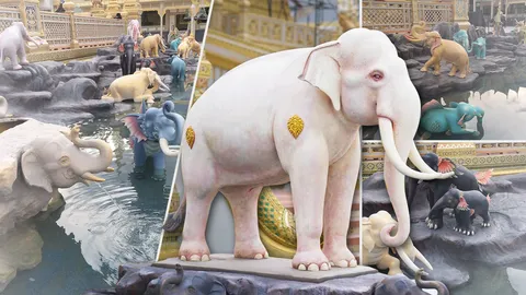 รู้จัก 'ช้าง 10 ตระกูล' สัตว์หิมพานต์ประจำทิศเหนือ รอบพระเมรุมาศ