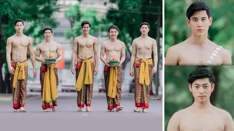 อยากชวนเธอไปลอยกระทง! แชร์กระจายหนุ่มหล่อม.เกษตร สุดแซ่บใส่ชุดไทยย้อนยุค