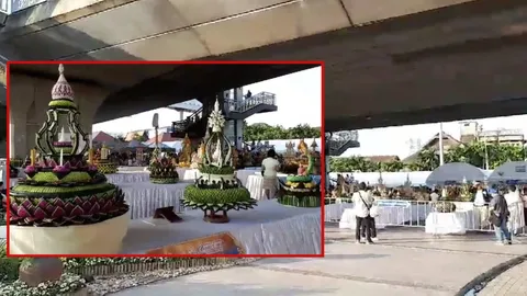 นักท่องเที่ยว ทยอยร่วมงานลอยกระทง ใต้สะพานพระราม 8 ชมประเพณีวิถีไทย