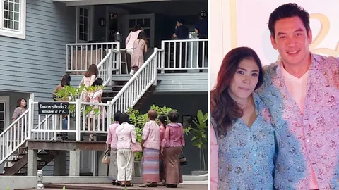 เริ่มแล้ว! แขกเหรื่อทยอยร่วมวิวาห์หวาน ชาคริต-แอน เรียบง่ายแต่ดูอบอุ่น