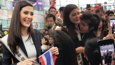 คนไทยเชียร์! มารีญา ซึ้งน้ำตาร่วง เดินทางไปประกวดมิสยูนิเวิร์สแล้ว (คลิป)