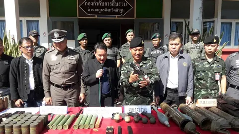 จับอาวุธสงครามลอตใหญ่ที่ลำพูน คาดส่งขายตามชายแดนเมียนมา ตร.เร่งขยายผล