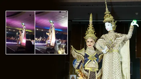 สวยมาก! ชมภาพ มารีญา โชว์เมขลาล่อแก้ว ประกวดชุดประจำชาติ (คลิป)