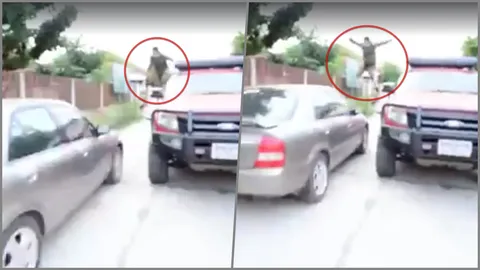 ล่าระทึก! จนท.ทับลาน ทุ่มสุดตัว โดดใส่รถจับคนร้ายลอบตัดไม้พะยูง (คลิป)