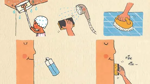 สุดเจ๋ง! วิธีทำความสะอาด ผนัง พื้น เพดานห้องอาบน้ำ ขจัดคราบในพริบตา