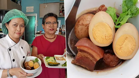 ไข่พะโล้...อร่อยว้าววว ร้านตำรับคุณยาย สี่แยก คปอ.