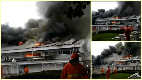 ด่วน! ไฟไหม้โรงงานในนิคมฯลำพูน กันคนออกห่าง มีน้ำมันนับพันลิตร (คลิป)