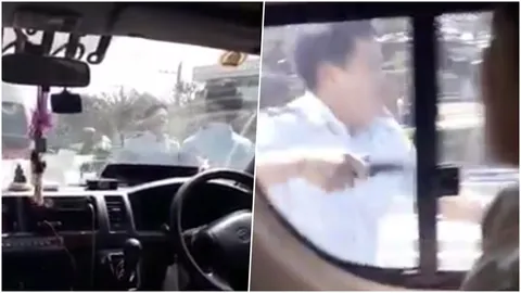 โปรดนึกถึงผู้โดยสาร! รถตู้ปาดหน้ากันเอง โชเฟอร์โมโหจัดชกเพื่อนร่วมอาชีพ (คลิป)