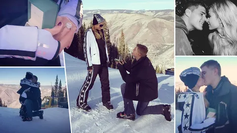 คู่หมั้นป้ายแดง 10  ไฮโซภาพหลุด ปารีส ฮิลตัน ถูกขอแต่งงานกลางหิมะโรแมนซ์