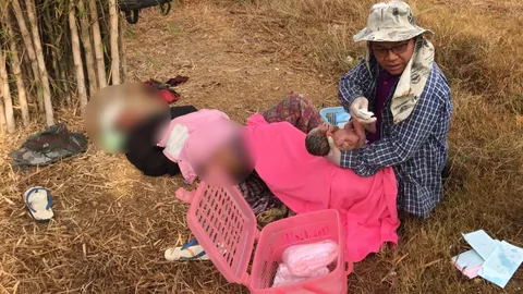 ผอ.รพ.สต.ทับพริก ทำคลอดสาวเขมรใต้ต้นไผ่ ได้เด็กผู้หญิงตั้งชื่อ 'อาเซย'