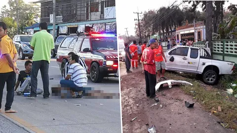 สุพรรณห้อท้านรก ชน ด.ต.ดับ อีกรายขยี้เละ ร.ต.ท.ยืนโบกรถ