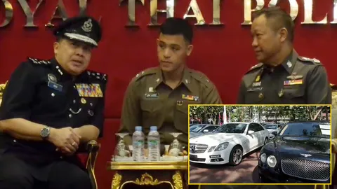 'ตำรวจไทย' ส่งมอบรถหรูถูกโจรกรรมคืนมาเลเซีย 20 คัน มูลค่า 30 ล้าน