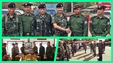 'บิ๊กหนุ่ม' เยี่ยมทหาร ฉก.ลาดหญ้า ด่านเจดีย์สามองค์ พร้อมพบปะทหารพม่า