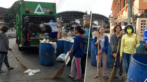 ไม่เคยอาย! ตัวอย่างเด็กดี 2พี่น้องเรียนเรียนเก่ง ช่วยแม่ทำงานกวาดขยะ 