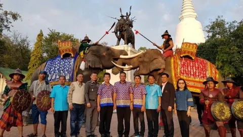 งานอนุสรณ์ดอนเจดีย์ ปีนี้ยิ่งใหญ่อลังการ ใช้ช้างจริงในสงครามยุทธหัตถี 