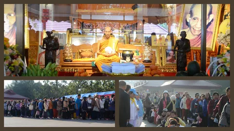 คลื่นนักบุญแห่ร่วมทำบุญ 22 ปี วันละสังขาร 'หลวงพ่อเกษม เขมโก'