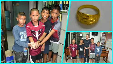 สุดยอด! ด.ช.ประถม4คน เจอแหวนทองค่าครึ่งหมื่น เก็บส่งตร.ตามหาเจ้าของ